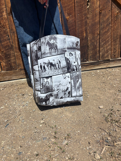 Settler's Goods canvas tote bag held up